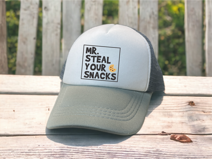 Mr. Steal Your Snacks - Baby Trucker Cap - Premium  from Tiny Trucker Co - Just $22.95! Shop now at Pat's Monograms