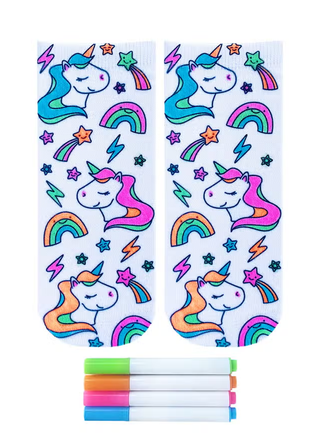 Unicorn Galaxy Coloring Socks - Premium socks from Living Royal - Just $8.95! Shop now at Pat's Monograms