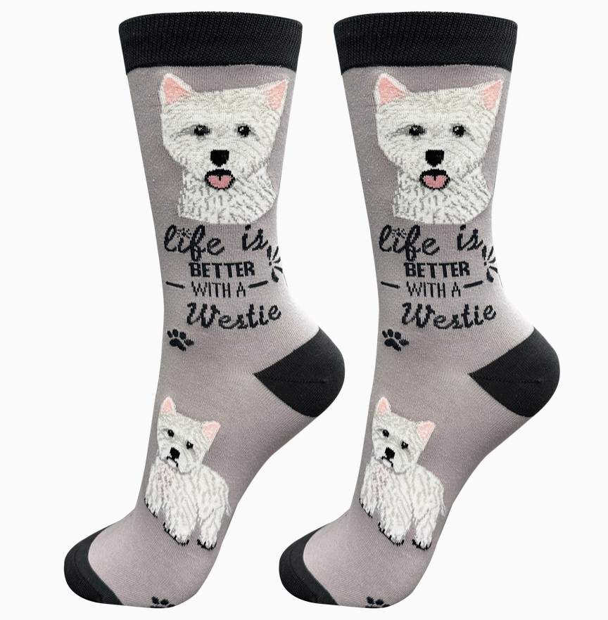 Westie Dog - Life is Better Socks - Premium Socks from Sock Daddy - Just $9.95! Shop now at Pat's Monograms