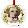 Yellow Labrador Ceramic Wreath Ornament - Premium Christmas Ornament from E&S Pets - Just $9.95! Shop now at Pat's Monograms