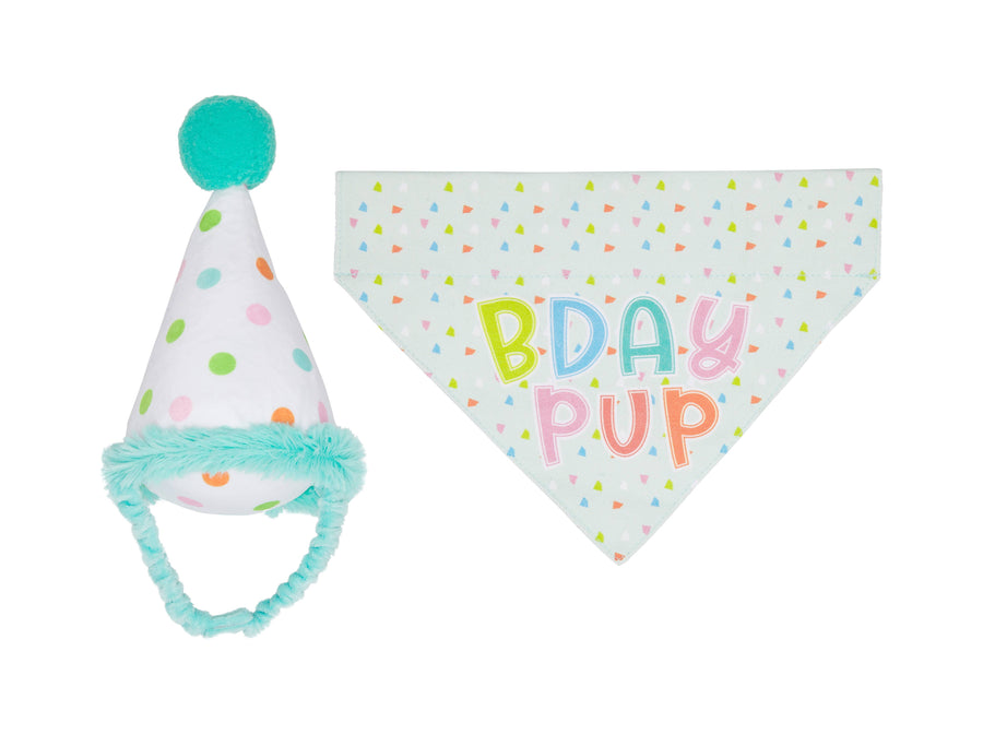 Birthday Pup S/M Bandana Hat Set - Premium Pet Accessories from Pearhead - Just $12.95! Shop now at Pat's Monograms