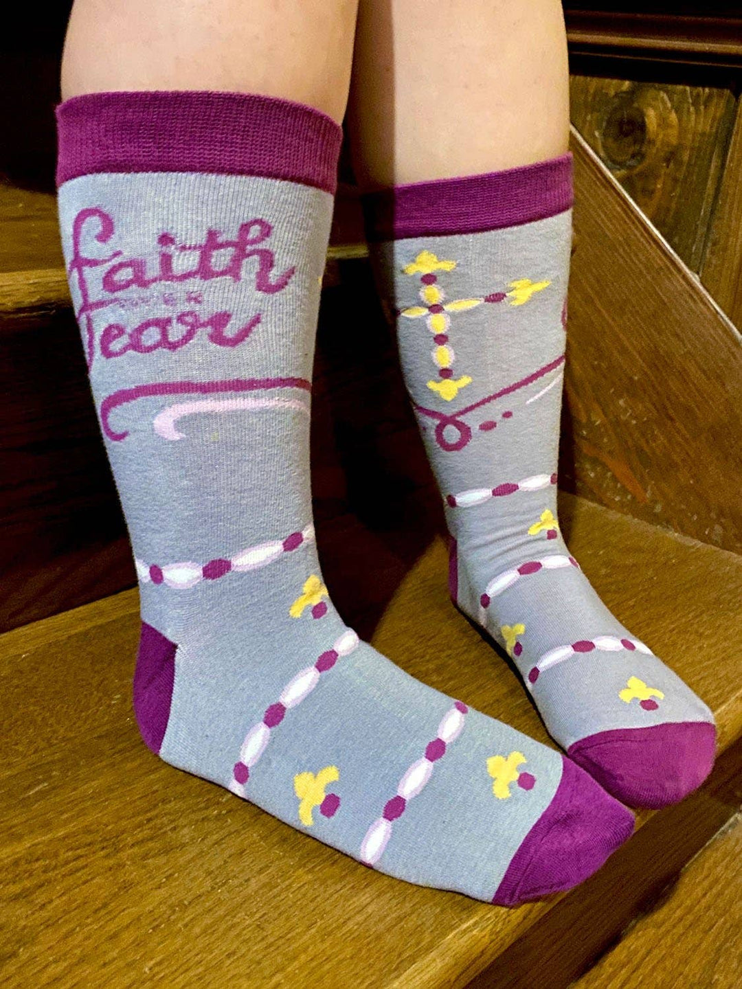 Faith Over Fear Women's Crew Socks - Premium socks from Fabdaz - Just $12.95! Shop now at Pat's Monograms