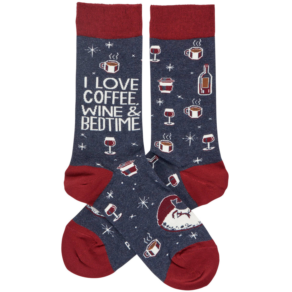 Coffee, Wine & Bedtime Socks - Premium Socks from Primitives by Kathy - Just $10.95! Shop now at Pat's Monograms