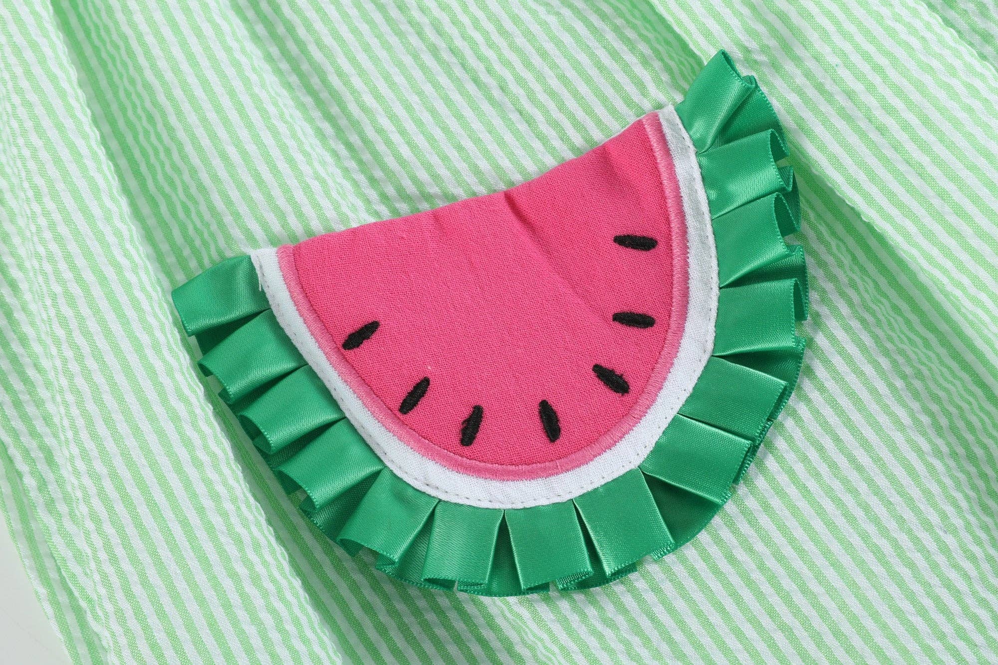 Green Seersucker Watermelon Smocked Bishop Dress - Premium Baby & Toddler Dresses from Lil Cactus - Just $38.95! Shop now at Pat's Monograms