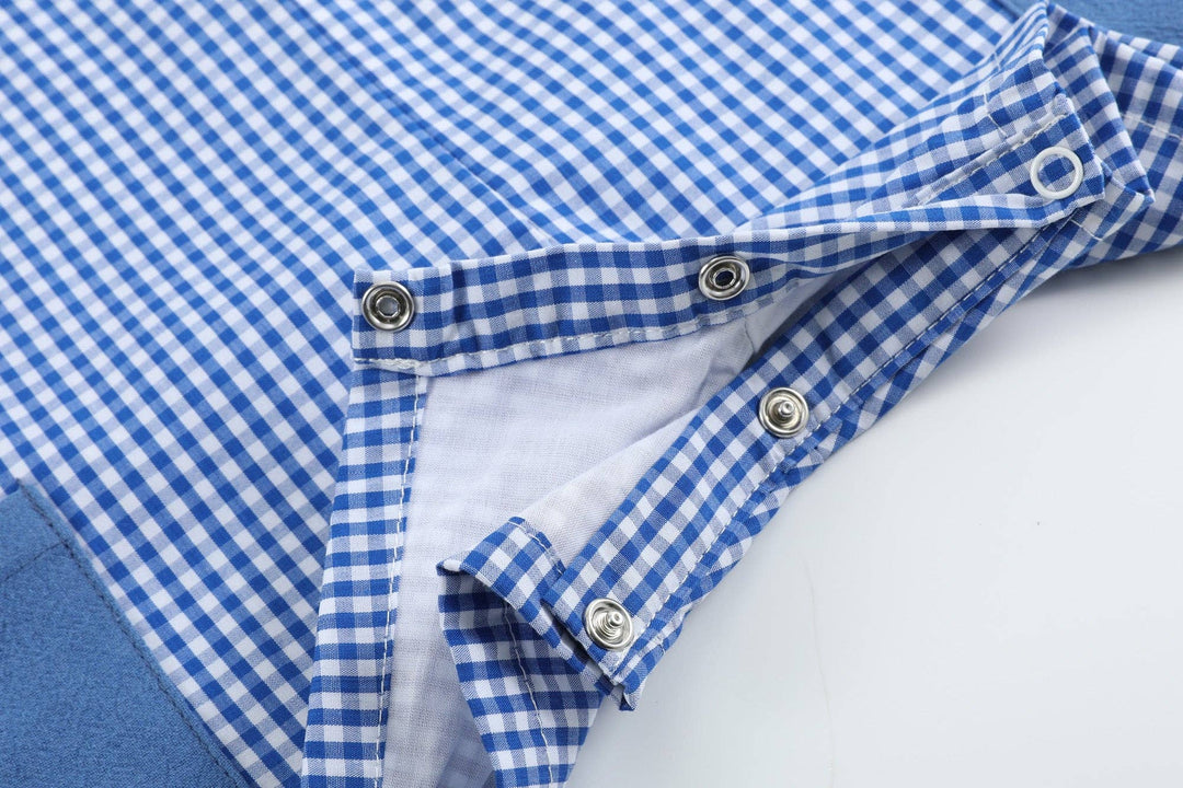 Royal Blue Gingham Pocket Shortalls - Premium Baby & Toddler Outfits from Lil Cactus - Just $34.95! Shop now at Pat's Monograms