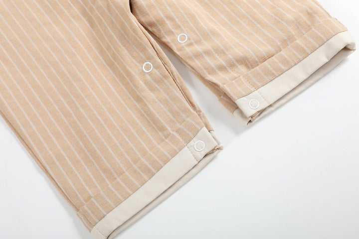 Light Brown Pinstripe Pumpkin Smocked Overalls - Premium Baby & Toddler Outfits from Lil Cactus - Just $38.95! Shop now at Pat's Monograms