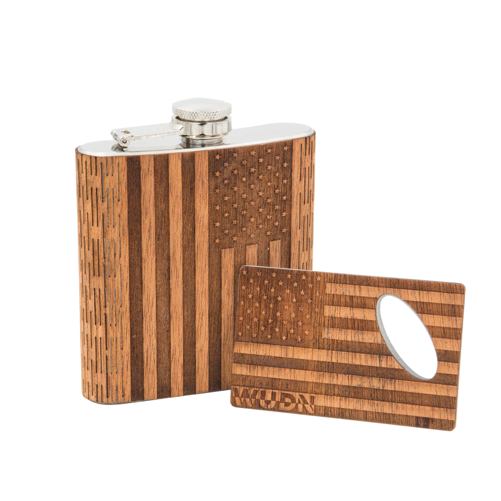 6 oz. Wooden Hip Flask & Matching Credit Card Bottle Opener - Premium Flask from WUDN Handcrafted - Just $35.95! Shop now at Pat's Monograms