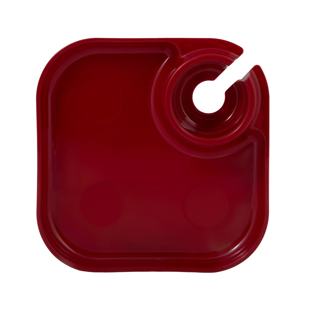 Reusable Party Plates w/ Beverage Holder - Set of 4 - Red - Premium Kitchen Accessories from Fancy Panz - Just $19.95! Shop now at Pat's Monograms