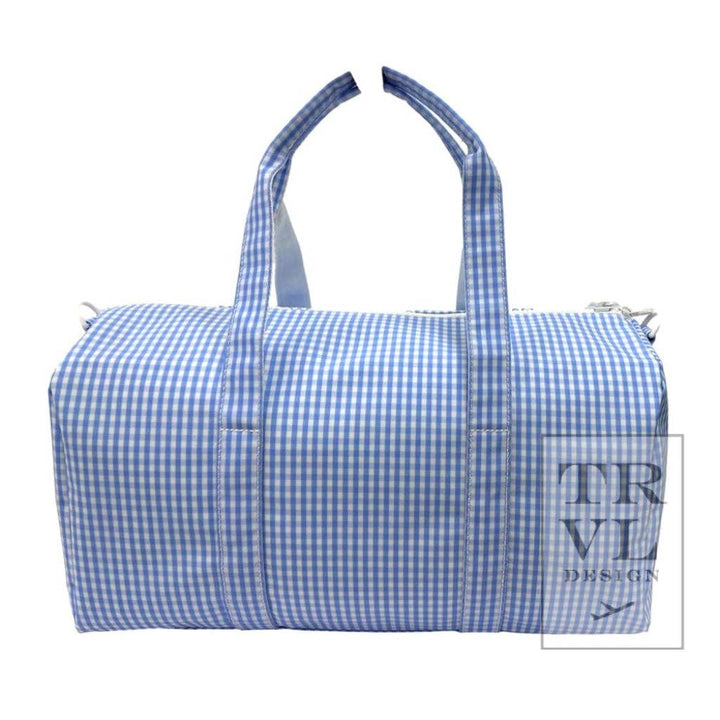 Weekender - Gingham Sky Duffel Bag - Premium Duffel Bags from TRVL Design - Just $64.95! Shop now at Pat's Monograms