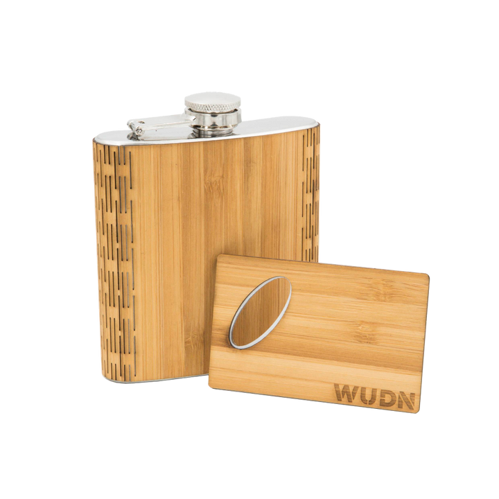 6 oz. Wooden Hip Flask & Matching Credit Card Bottle Opener - Premium Flask from WUDN Handcrafted - Just $35.95! Shop now at Pat's Monograms