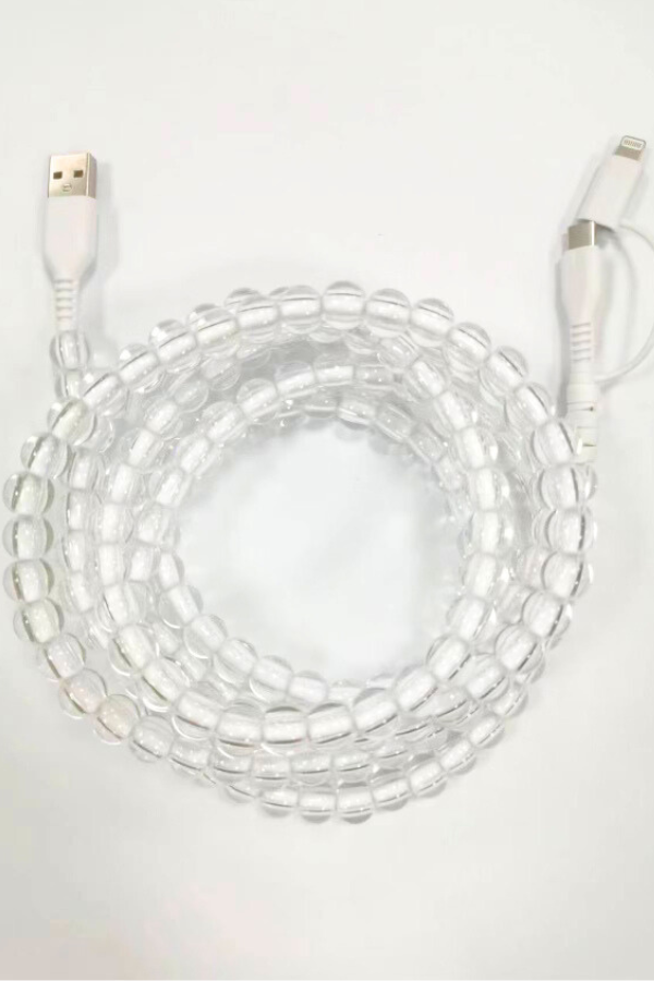 Clear Beaded Cord Phone Charger - Premium phone accessories from Nash Grey - Just $13.95! Shop now at Pat's Monograms