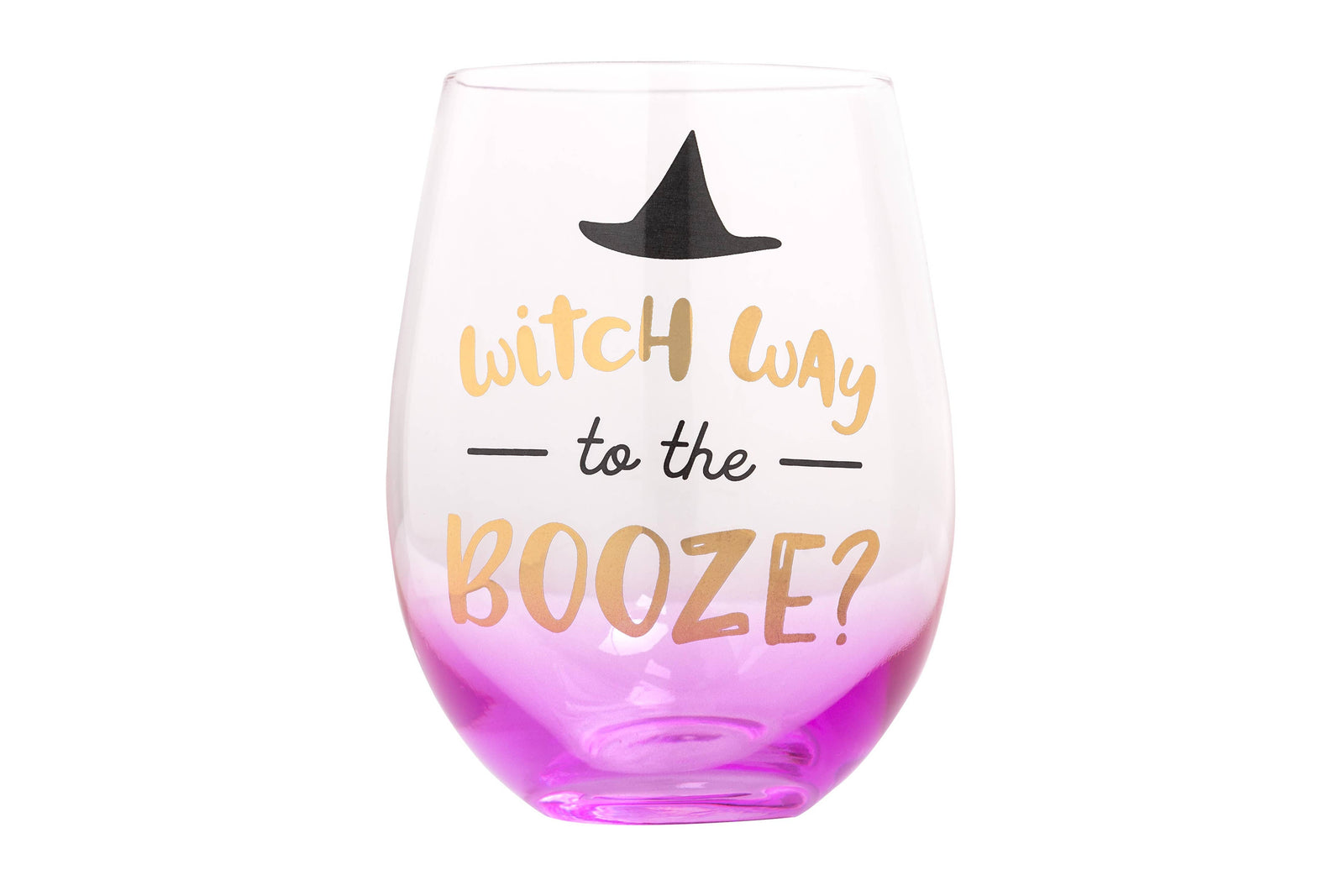 Witch Way to the Booze Halloween Stemless Wine Glass - Premium drinkware from Pearhead - Just $7.95! Shop now at Pat's Monograms