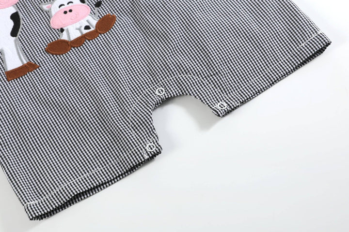 Black Gingham Cow Family Shortalls - Premium Baby & Toddler Outfits from Lil Cactus - Just $36.95! Shop now at Pat's Monograms