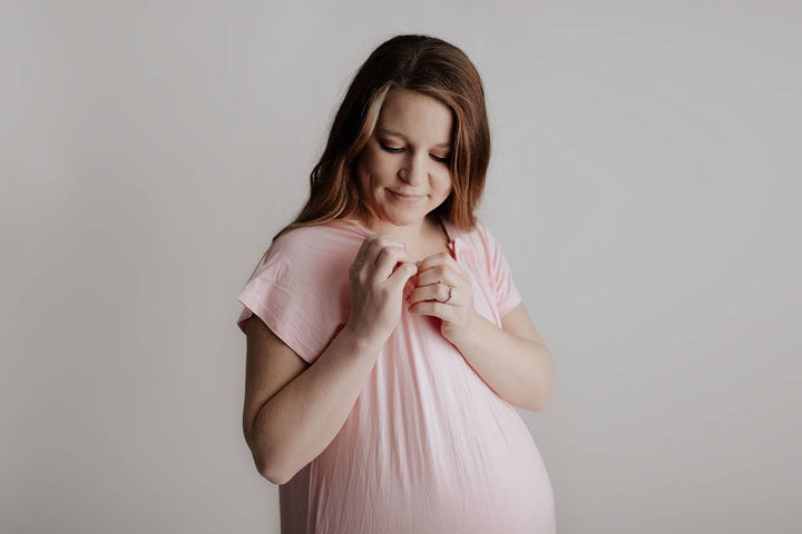 Light Pink Mommy Labor and Delivery/ Nursing Gown - Premium Maternity Clothing from Three Little Tots - Just $36.95! Shop now at Pat's Monograms