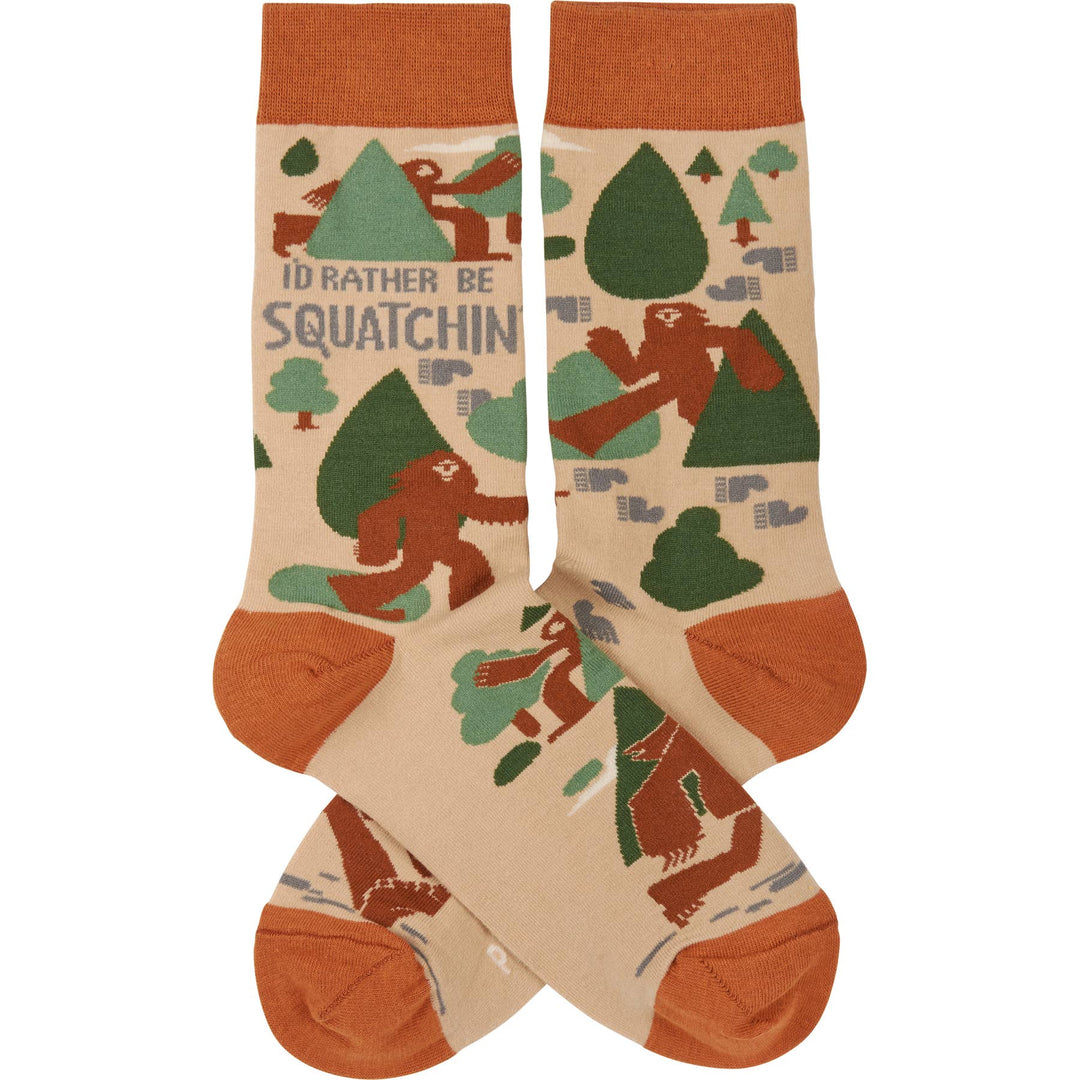 I'd Rather Be Squatchin' Socks - Premium Socks from Primitives by Kathy - Just $10.95! Shop now at Pat's Monograms