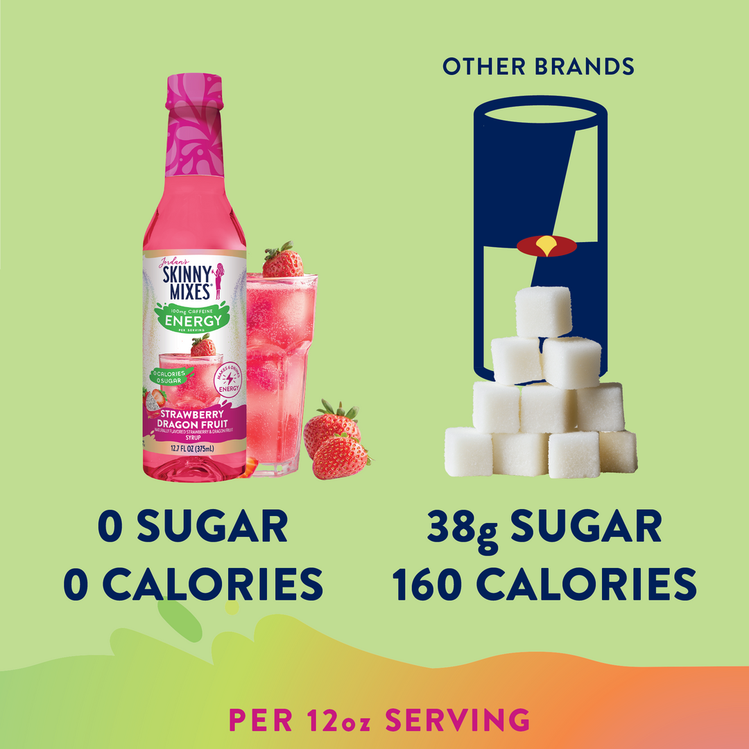 Sugar Free Strawberry Dragon Fruit Energy Syrup - 375ml - Premium syrup from Jordan's Skinny Mixes - Just $6.95! Shop now at Pat's Monograms