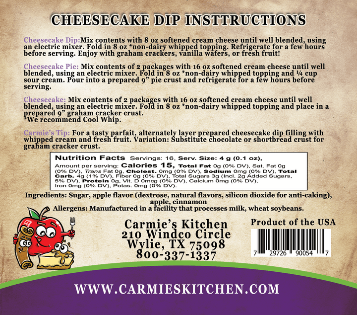 Apple Cinnamon Swirl Cheesecake Dip - Premium  from Carmie's Kitchen - Just $5! Shop now at Pat's Monograms