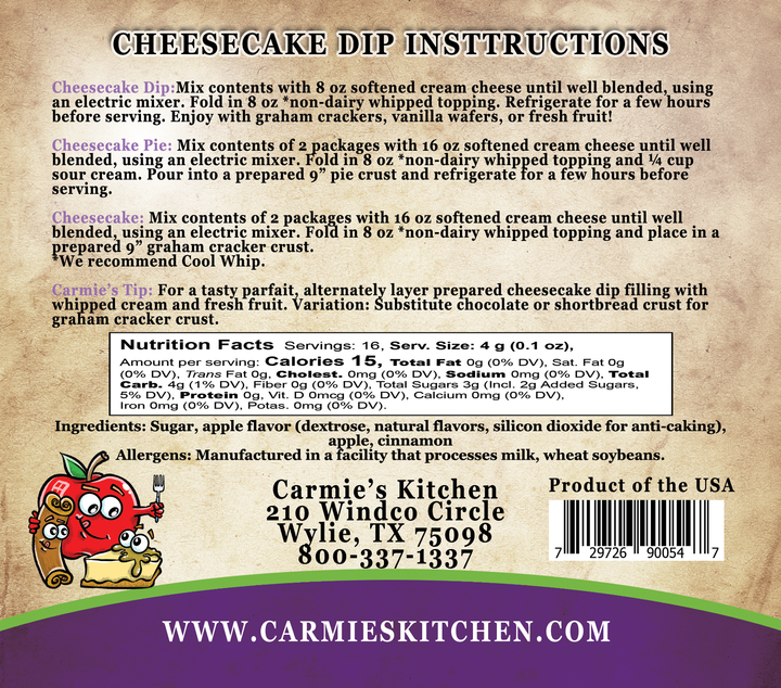 Apple Cinnamon Swirl Cheesecake Dip - Premium  from Carmie's Kitchen - Just $5! Shop now at Pat's Monograms