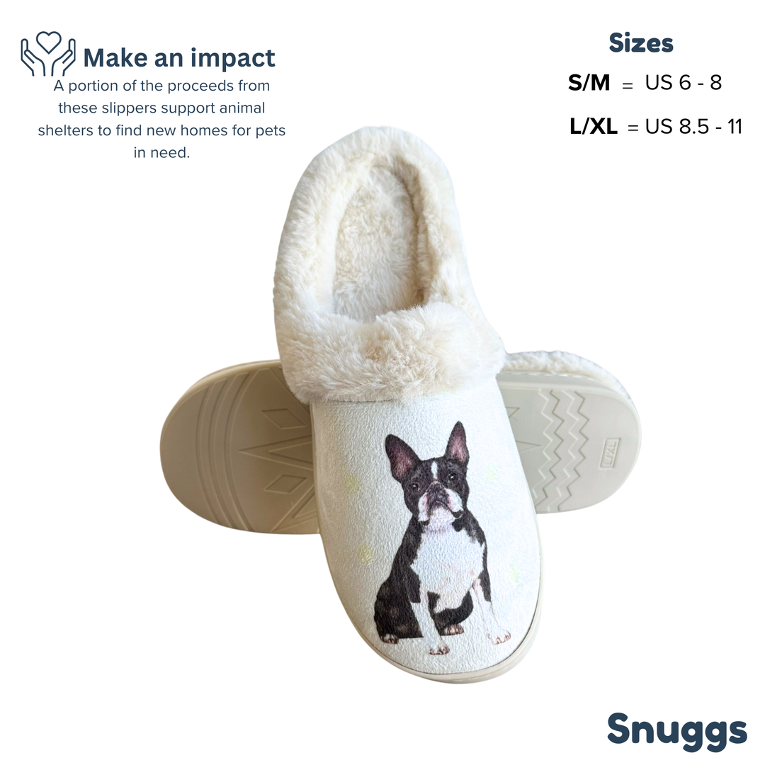 Boston Terrier Snuggs Slippers - Premium Slippers from E&S Pets - Just $24.95! Shop now at Pat's Monograms