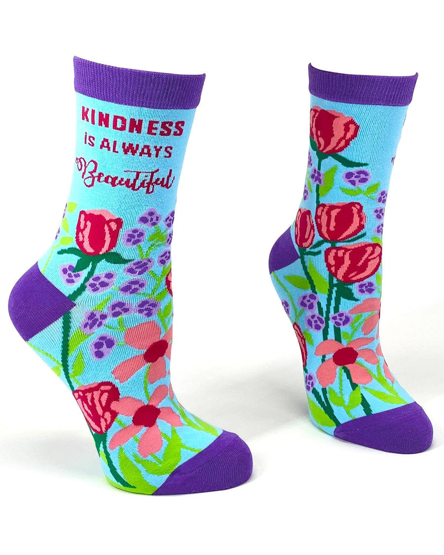 Kindness is Always Beautiful Women's Novelty Crew Socks - Premium socks from Fabdaz - Just $12.95! Shop now at Pat's Monograms