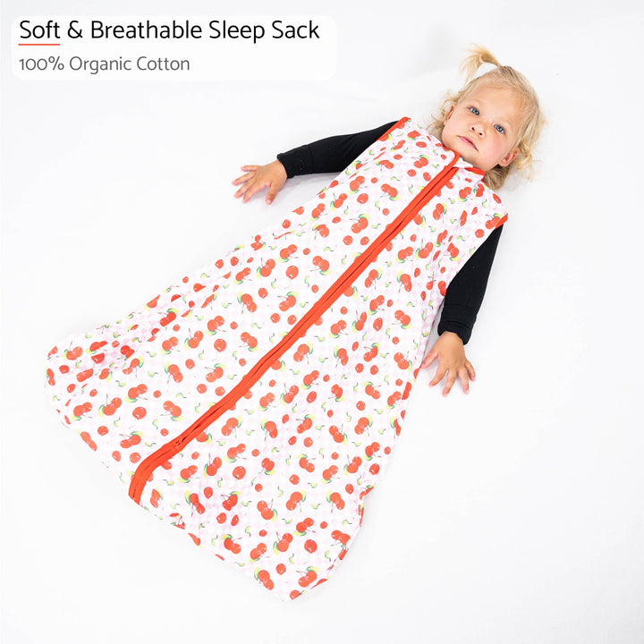 Cherry on Top Baby Sleep Sack, 100% Organic Cotton - Premium Baby Sleepwear from LollyBanks - Just $21.95! Shop now at Pat's Monograms