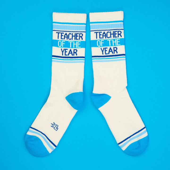 Teacher Of The Year Gym Crew Socks - Premium Socks from Gumball Poodle - Just $12.95! Shop now at Pat's Monograms