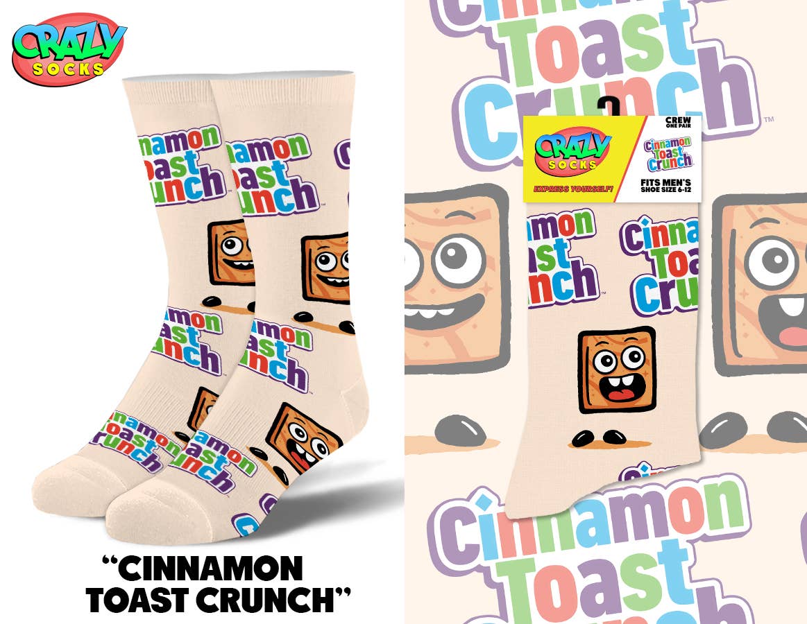 CINNAMON TOAST CRUNCH CRAZY SOCKS - Premium Socks from Crazy Socks - Just $8! Shop now at Pat's Monograms