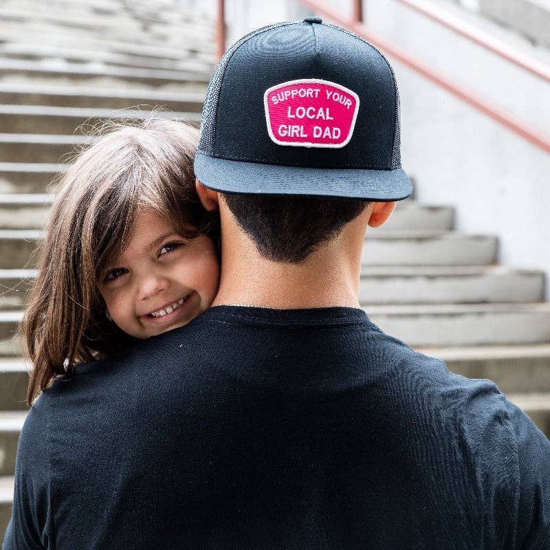 Support Your Local Girl Dad Flat Bill Trucker - Premium hat from Dadbod Apparel - Just $32! Shop now at Pat's Monograms