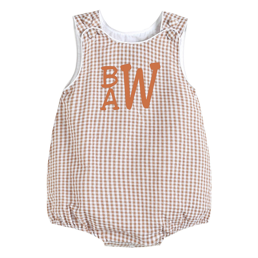 Classic Brown Gingham Baby Bubble Romper - Premium gourmet Foods from Lil Cactus - Just $28! Shop now at Pat's Monograms