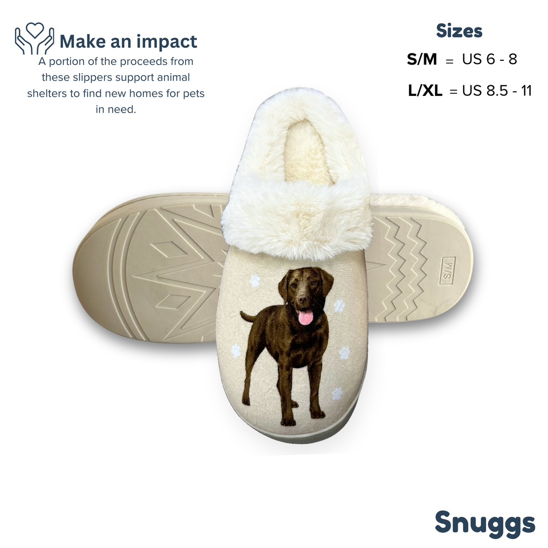 Labrador Chocolate Snuggs Slippers - Premium Slippers from E&S Pets - Just $24.95! Shop now at Pat's Monograms