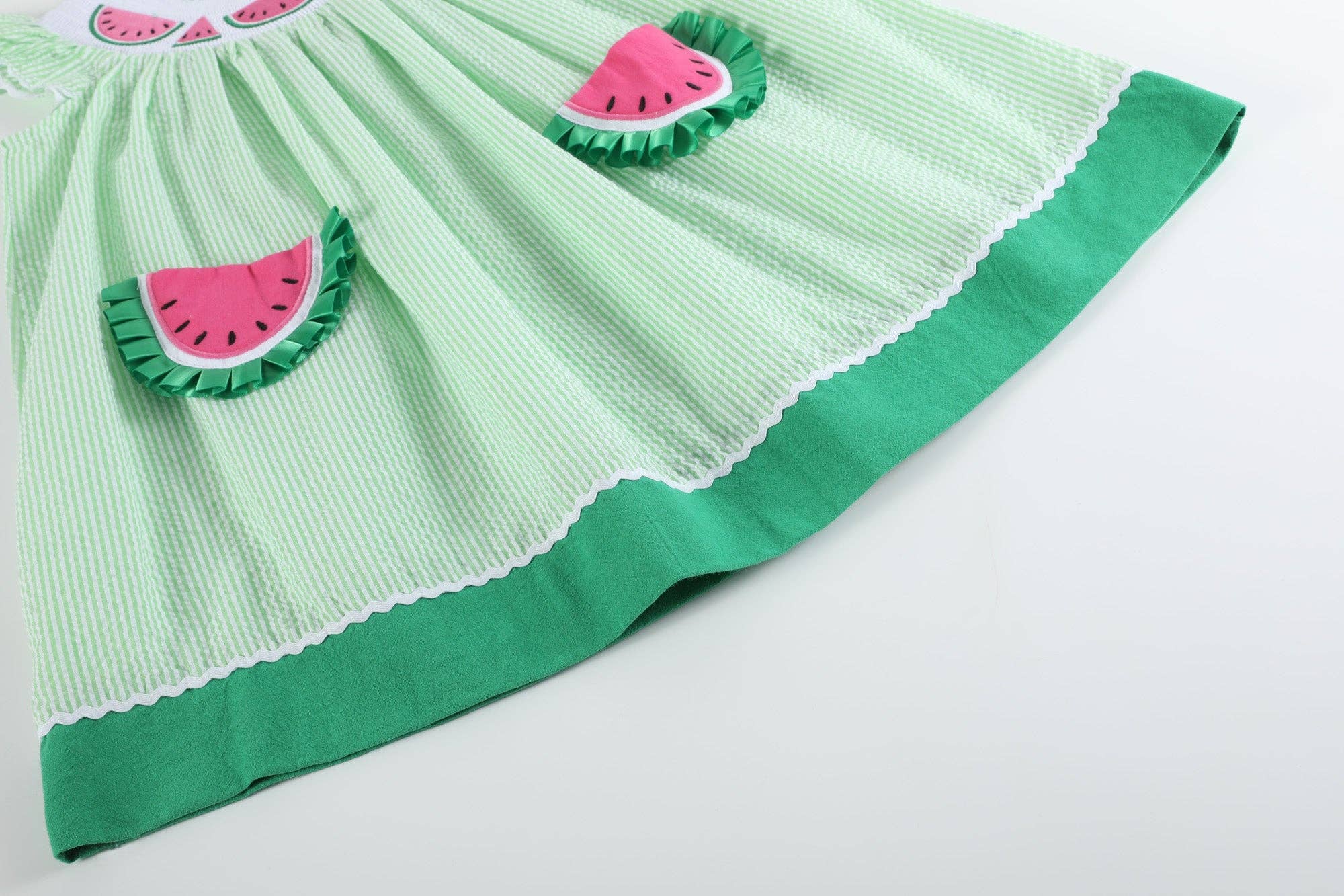 Green Seersucker Watermelon Smocked Bishop Dress - Premium Baby & Toddler Dresses from Lil Cactus - Just $38.95! Shop now at Pat's Monograms