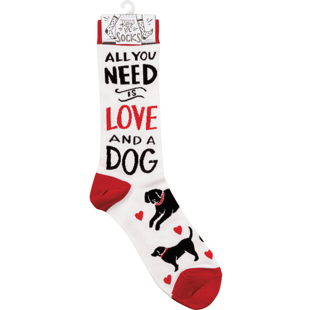 All You Need Is Love And A Dog Socks - Premium Socks from Primitives by Kathy - Just $9.95! Shop now at Pat's Monograms