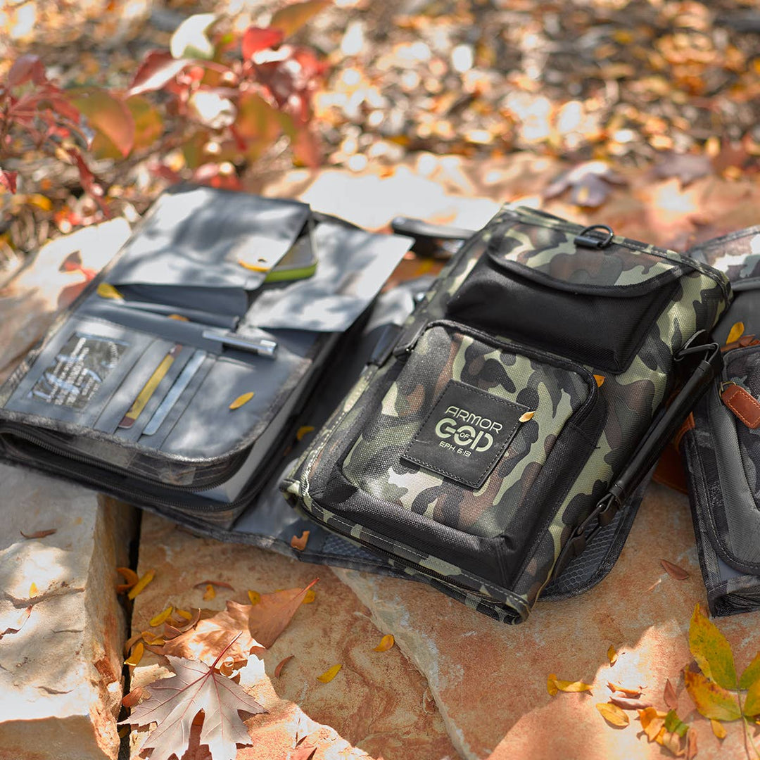 Camouflage Tri-Fold Organizer Bible Cover - Premium Books and Devotionals from Christian Art Gifts - Just $34.99! Shop now at Pat's Monograms