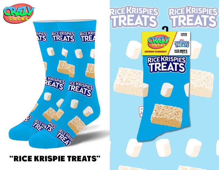 Rice Krispies Treats - Mens Crew Folded - Premium Socks from Crazy Socks - Just $7.50! Shop now at Pat's Monograms