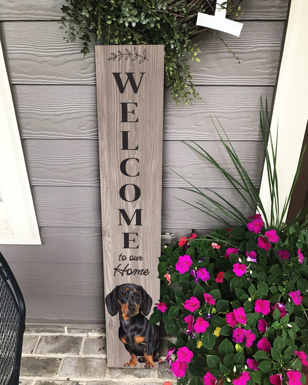 Dachshund, black Welcome sign - Premium  from E&S Pets - Just $39.99! Shop now at Pat's Monograms