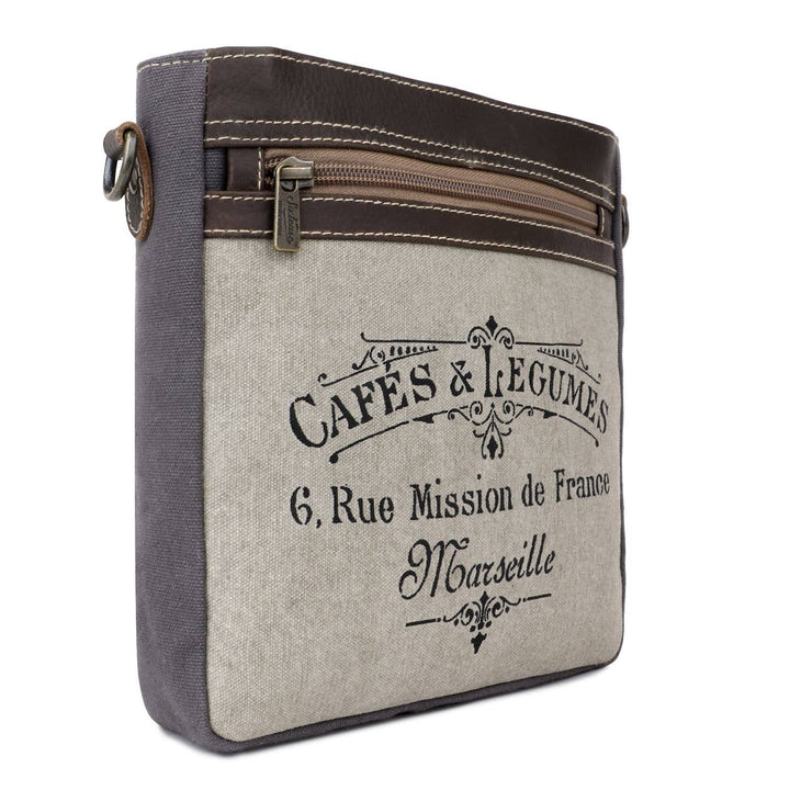 Canvas & Leather Women Crossbody - Silver/Davy's Gray - Premium  from Sixtease Bags USA - Just $34.95! Shop now at Pat's Monograms