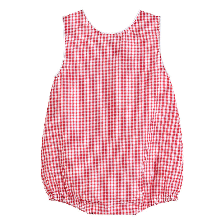 Classic Red Seersucker Baby Bubble Romper - Premium Baby & Toddler Outfits from Lil Cactus - Just $26! Shop now at Pat's Monograms