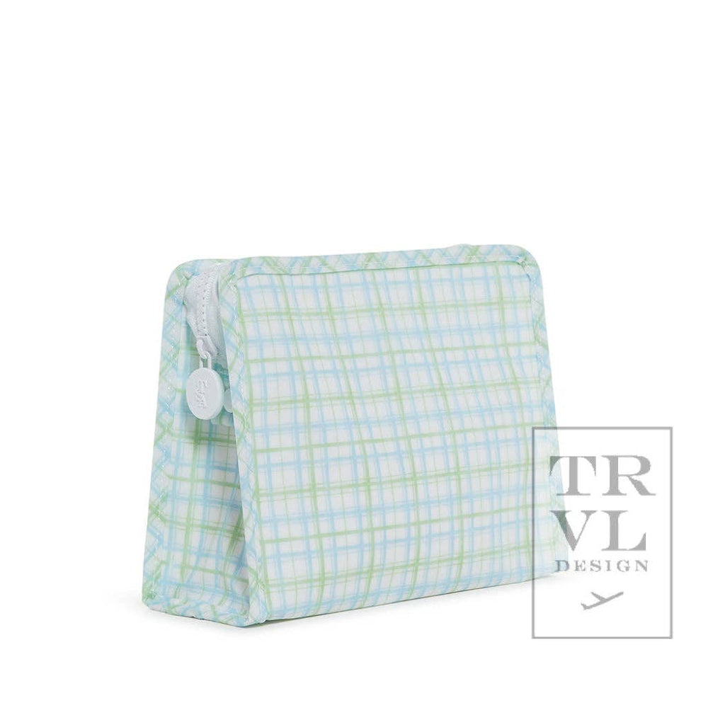 Roadie Medium - Classic Plaid Green Zip Pouch - Premium Cosmetic Bag from TRVL Design - Just $28.95! Shop now at Pat's Monograms