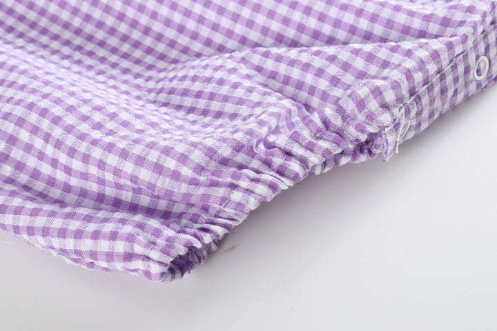 Classic Purple Gingham Baby Bubble Romper - Premium Baby & Toddler Outfits from Lil Cactus - Just $30! Shop now at Pat's Monograms