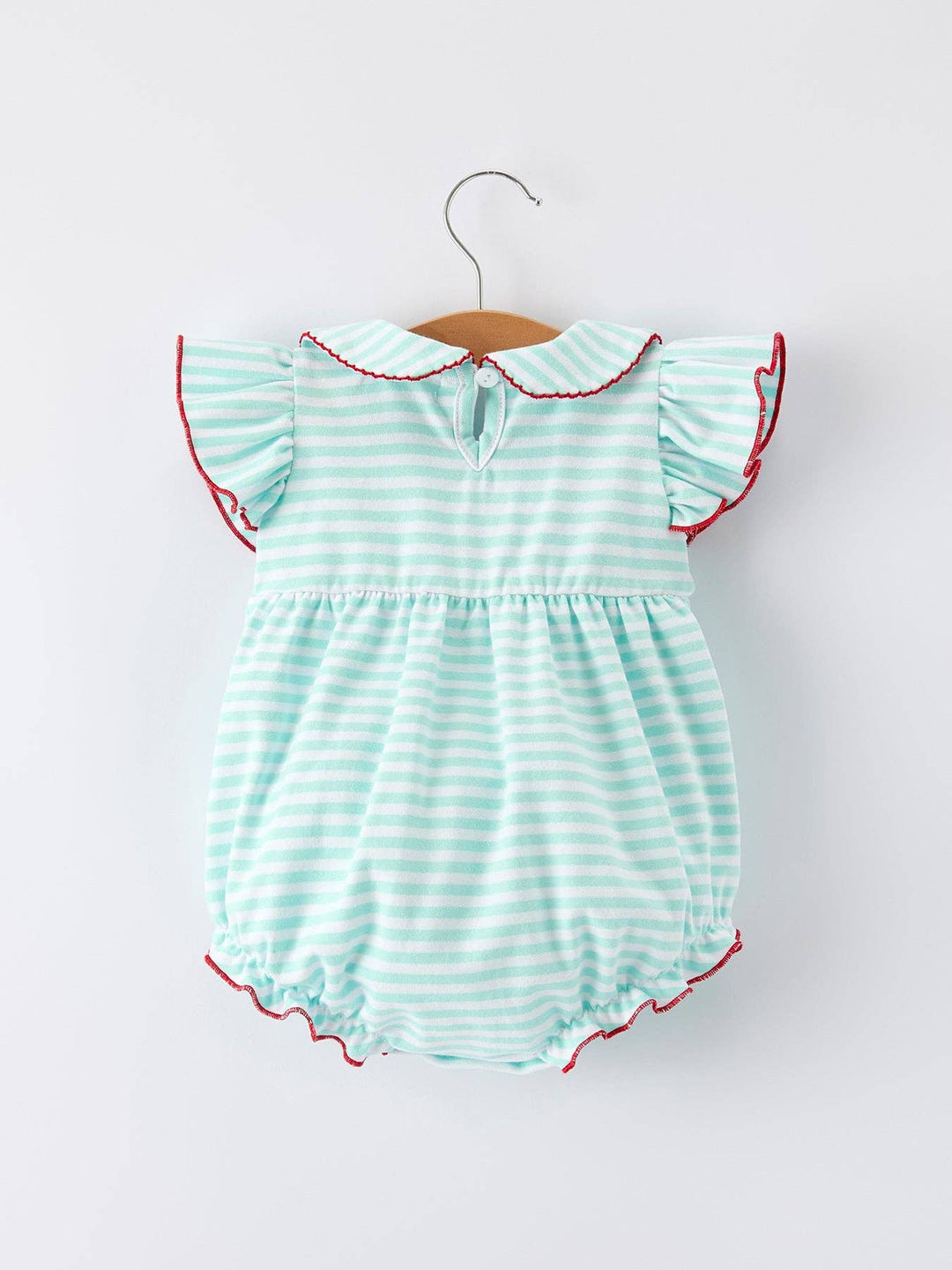 Baseball Bow Applique Lapel Girls Romper-Striped Casual Outfit - Premium Baby & Toddler Outfits from Rylee Faith Designs - Just $24.95! Shop now at Pat's Monograms