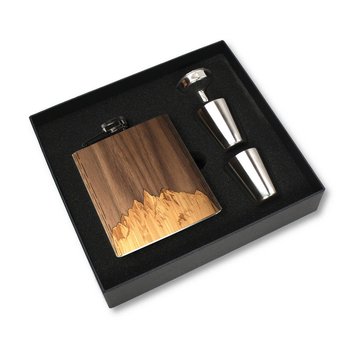 6 oz. Wooden Hip Flask & Gift Box with Shotglasses & Funnel - Premium barware from WUDN Handcrafted - Just $43.95! Shop now at Pat's Monograms