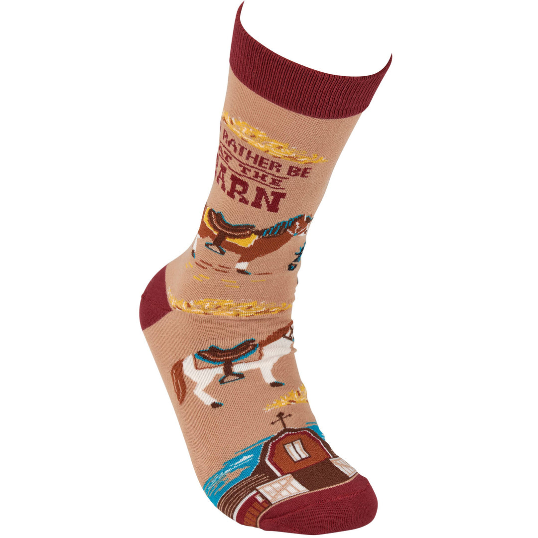 Rather Be At The Barn Socks - Premium Socks from Primitives by Kathy - Just $10.95! Shop now at Pat's Monograms