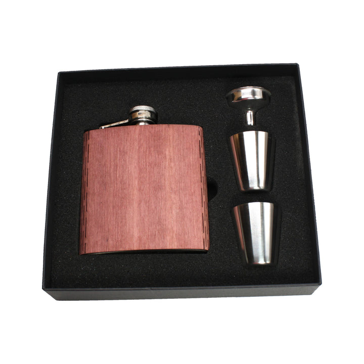 6 oz. Wooden Hip Flask & Gift Box with Shotglasses & Funnel - Premium barware from WUDN Handcrafted - Just $43.95! Shop now at Pat's Monograms