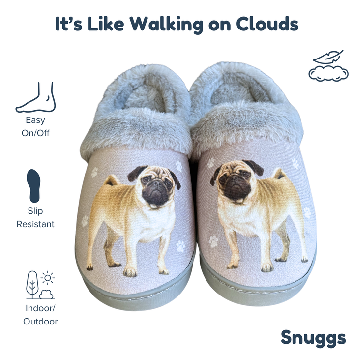 Pug Snuggs Slippers - Premium Slippers from E&S Pets - Just $24.95! Shop now at Pat's Monograms