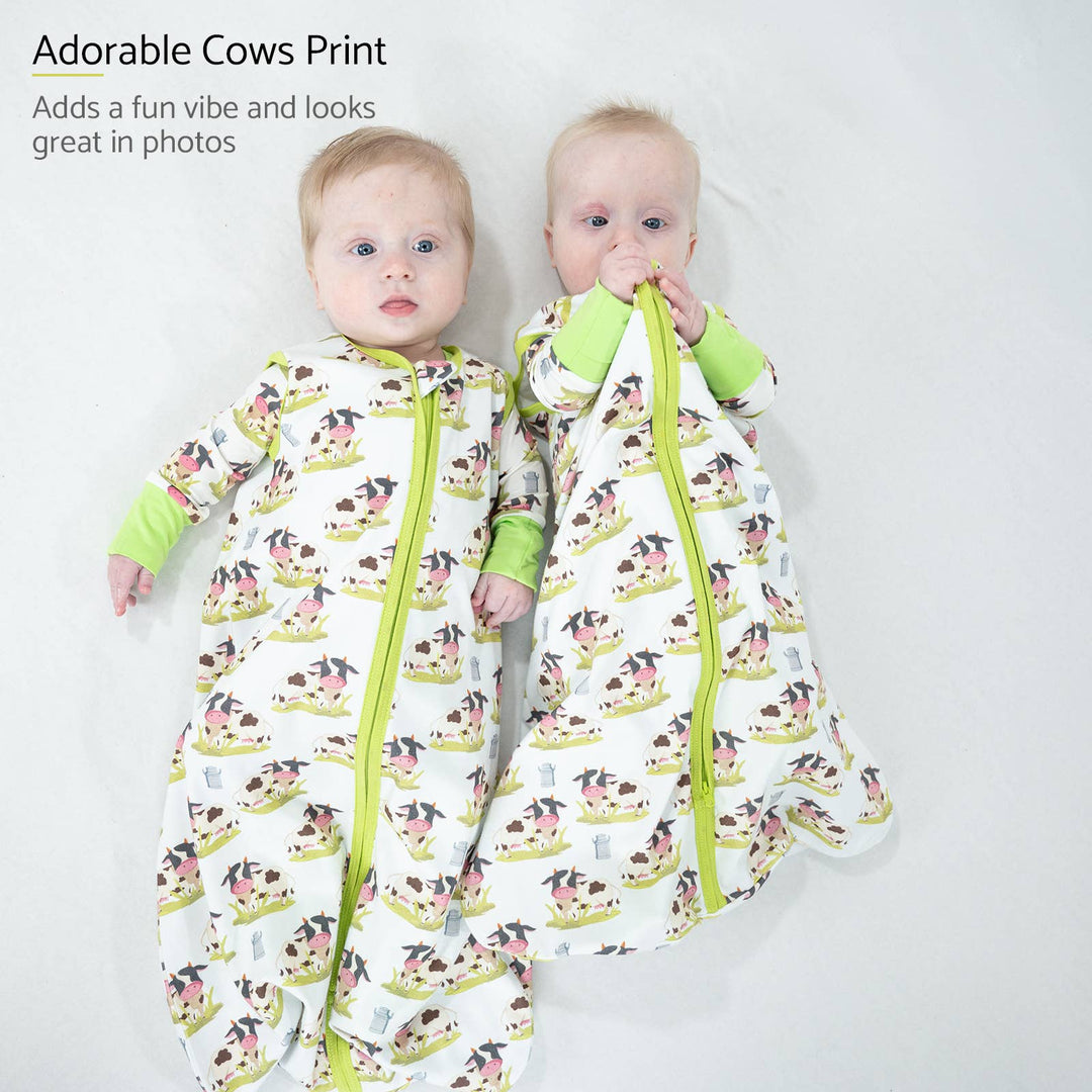 Moo Moo Here Baby Sleep Sack, 100% Organic Cotton - Premium Baby Sleepwear from LollyBanks - Just $21.95! Shop now at Pat's Monograms