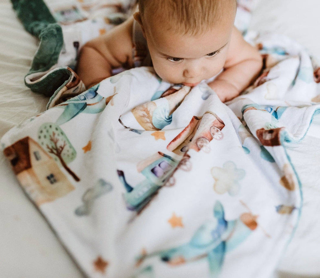 Premium Baby & Toddler Minky Blanket - Planes, Trains, Autom - Premium Swaddle from Honey Lemonade - Just $45! Shop now at Pat's Monograms