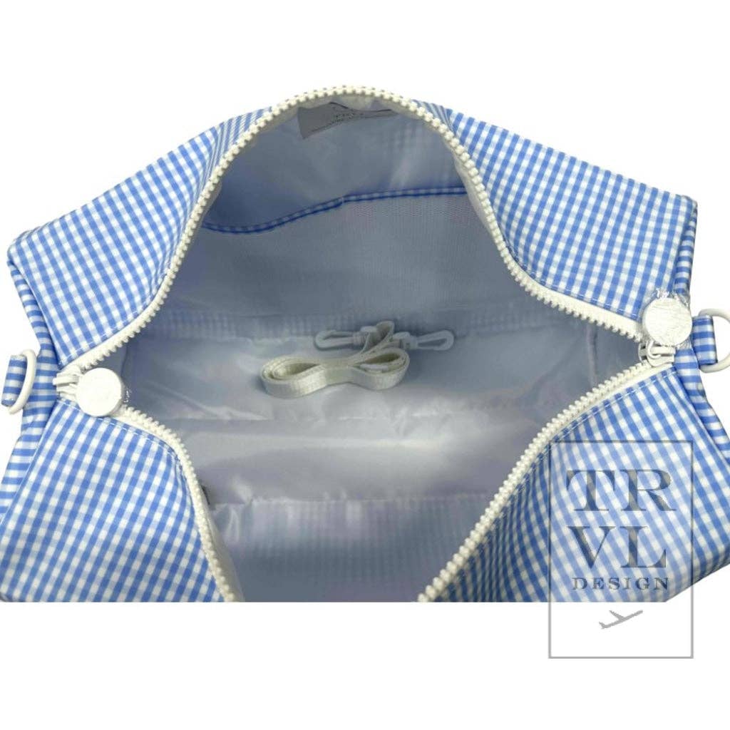 Weekender - Gingham Sky Duffel Bag - Premium Duffel Bags from TRVL Design - Just $64.95! Shop now at Pat's Monograms