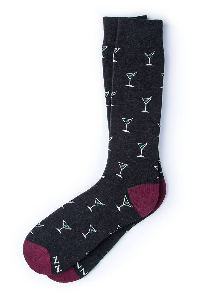 Straight Up And  Dirty Sock -  Black Carded Cotton - Premium Socks from Alynn - Just $12.95! Shop now at Pat's Monograms