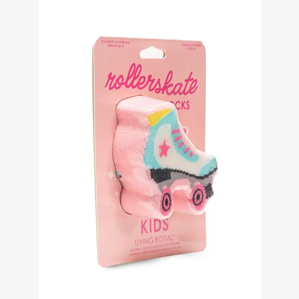 3D Packaged Crew Socks - Kids - Roller Skate - Pink - Premium Socks from Living Royal - Just $9.95! Shop now at Pat's Monograms