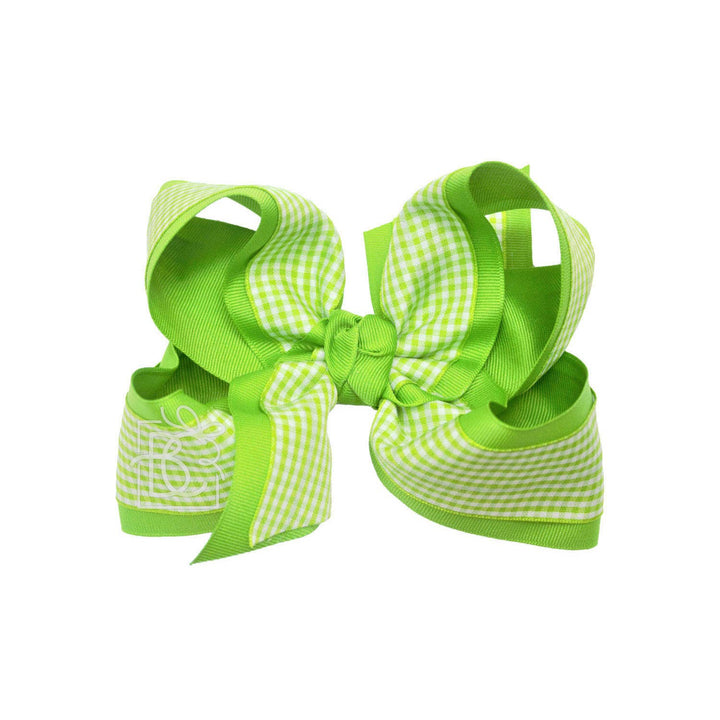 LAYERED GINGHAM/GROSGRAIN BOW ON CLIP - Premium Hair Bows from Beyond Creations, LLC - Just $11.95! Shop now at Pat's Monograms